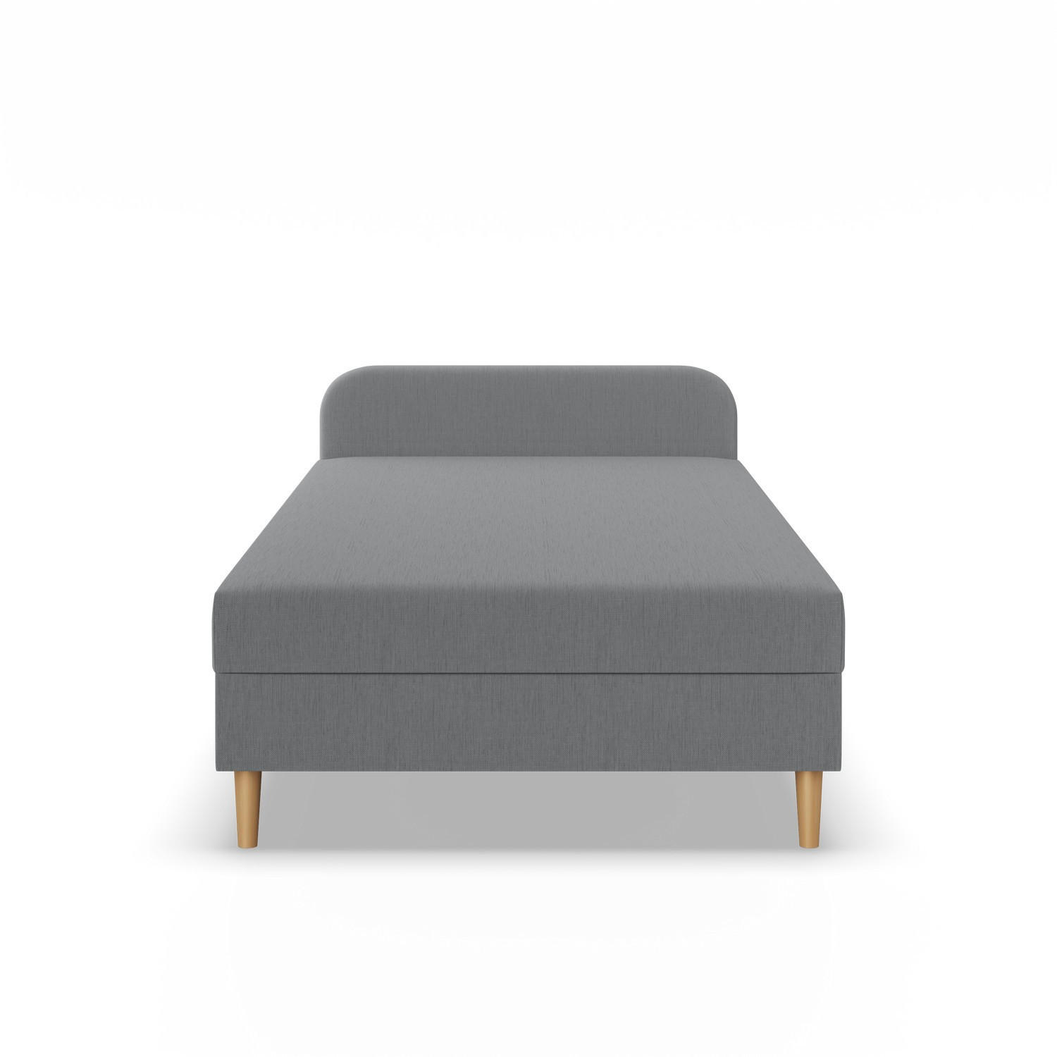 BOXBETT MIT KOPFTEIL 120x200 CASPE, Grau - Hellgrau, Textil (120/200cm) - Mebligo