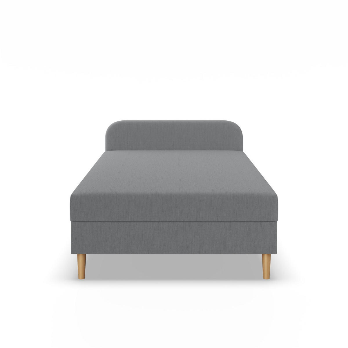 BOXBETT MIT KOPFTEIL 120x200 CASPE, Grau - Hellgrau, Textil (120/200cm) - Mebligo