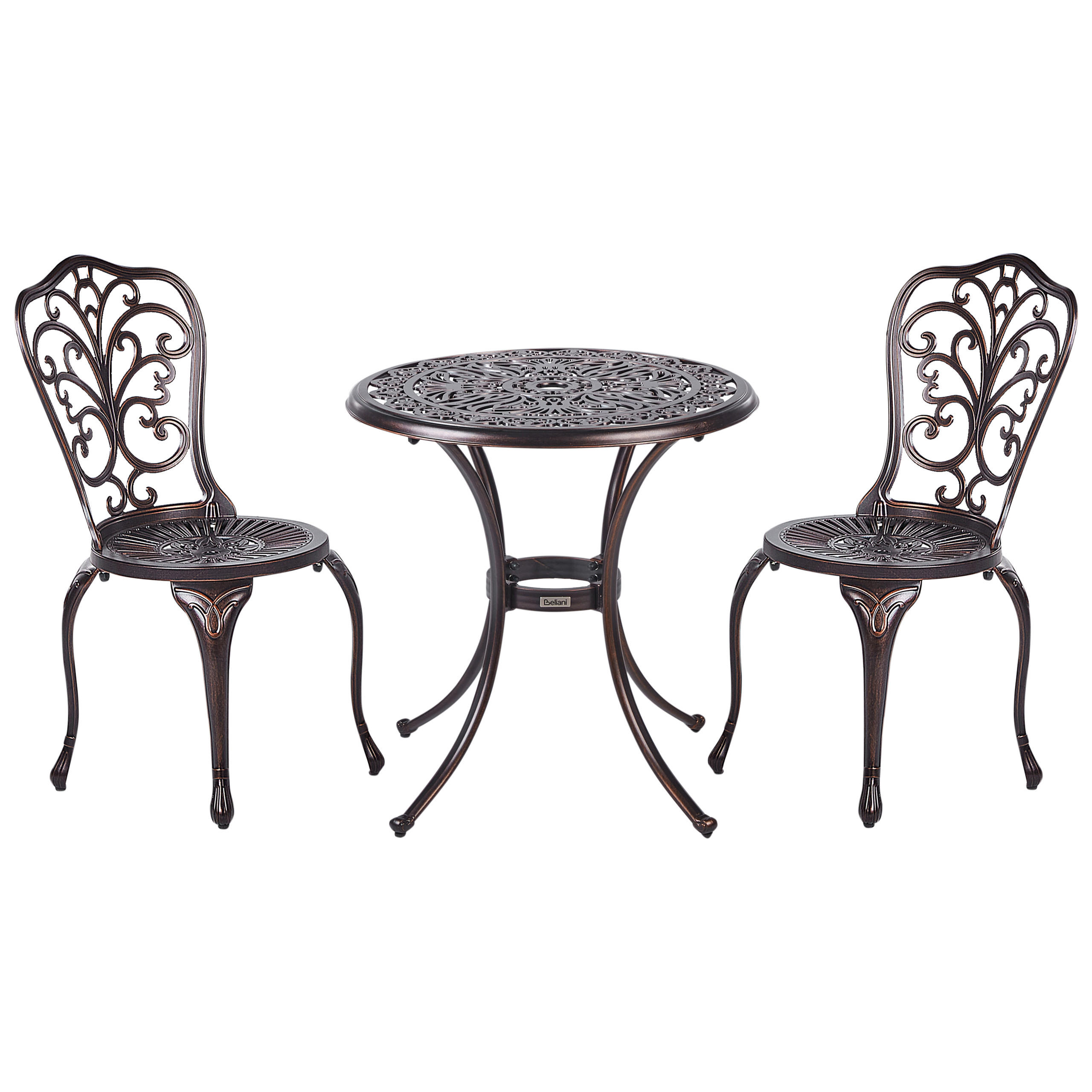 BISTRO-SET 2-Sitzer Braun Triora/Andalo - Braun, Metall - Beliani