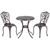 BISTRO-SET 2-Sitzer Braun Triora/Andalo - Braun, Metall - Beliani