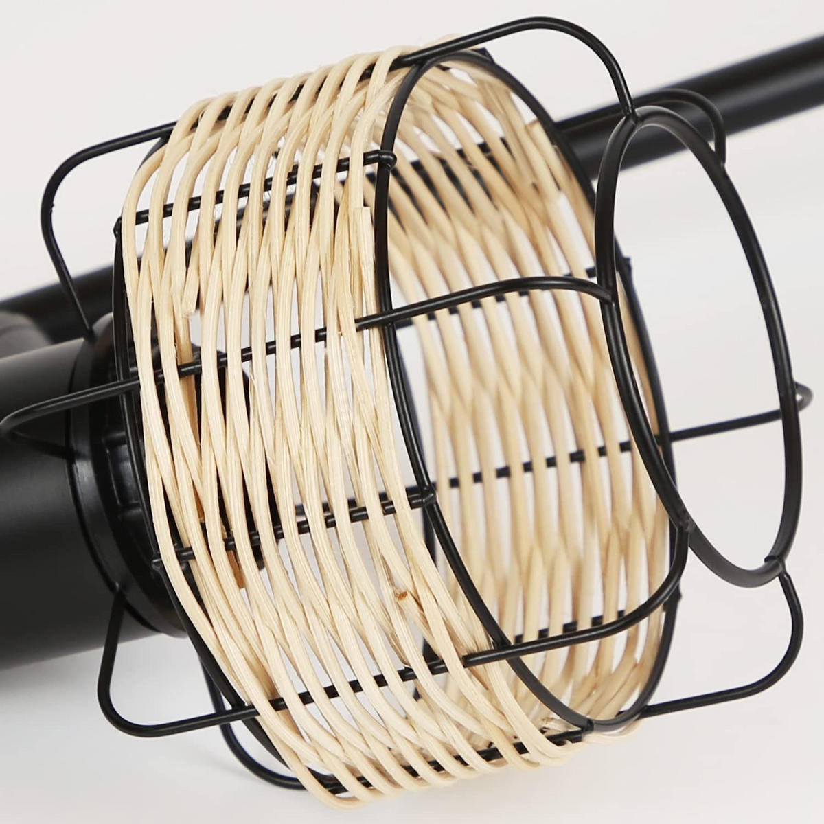 TISCHLEUCHTE Mirethk 15.0/22.0/42.0 cm - Schwarz, Naturmaterialien (42/15/22cm) - ZMH