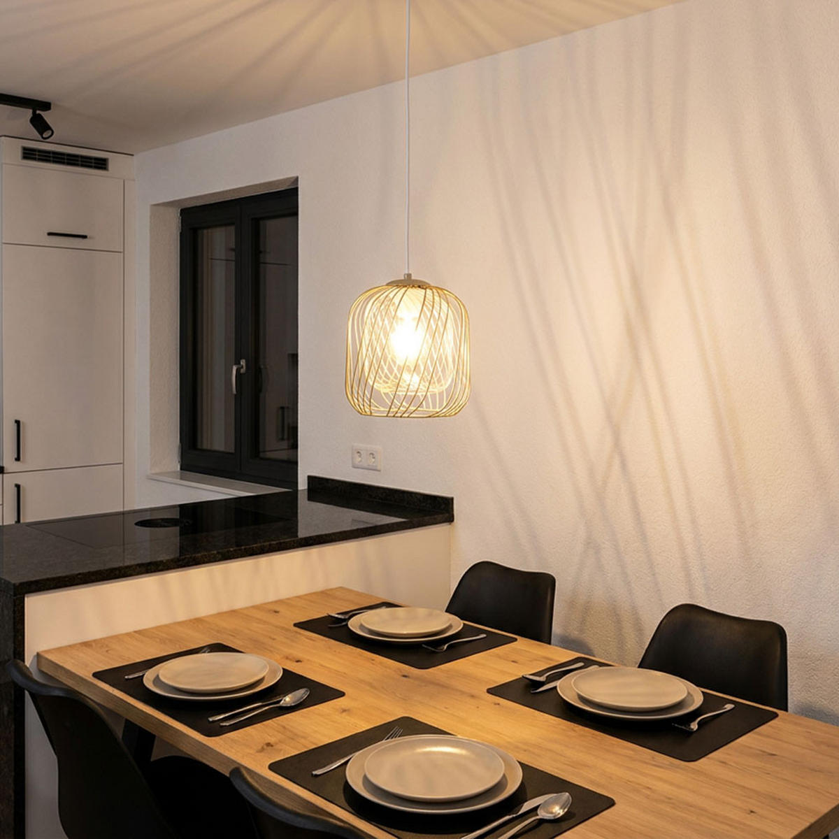 LED HÄNGELEUCHTE DICHTI Metall Beige - Beige, Glas (18/18/150cm) - Globo Lighting
