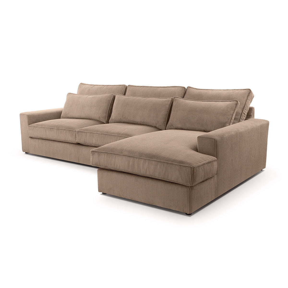 ECKSOFA 4 Sitzer Medan Mini, Braun - Braun, Textil (276/176cm) - Fedve
