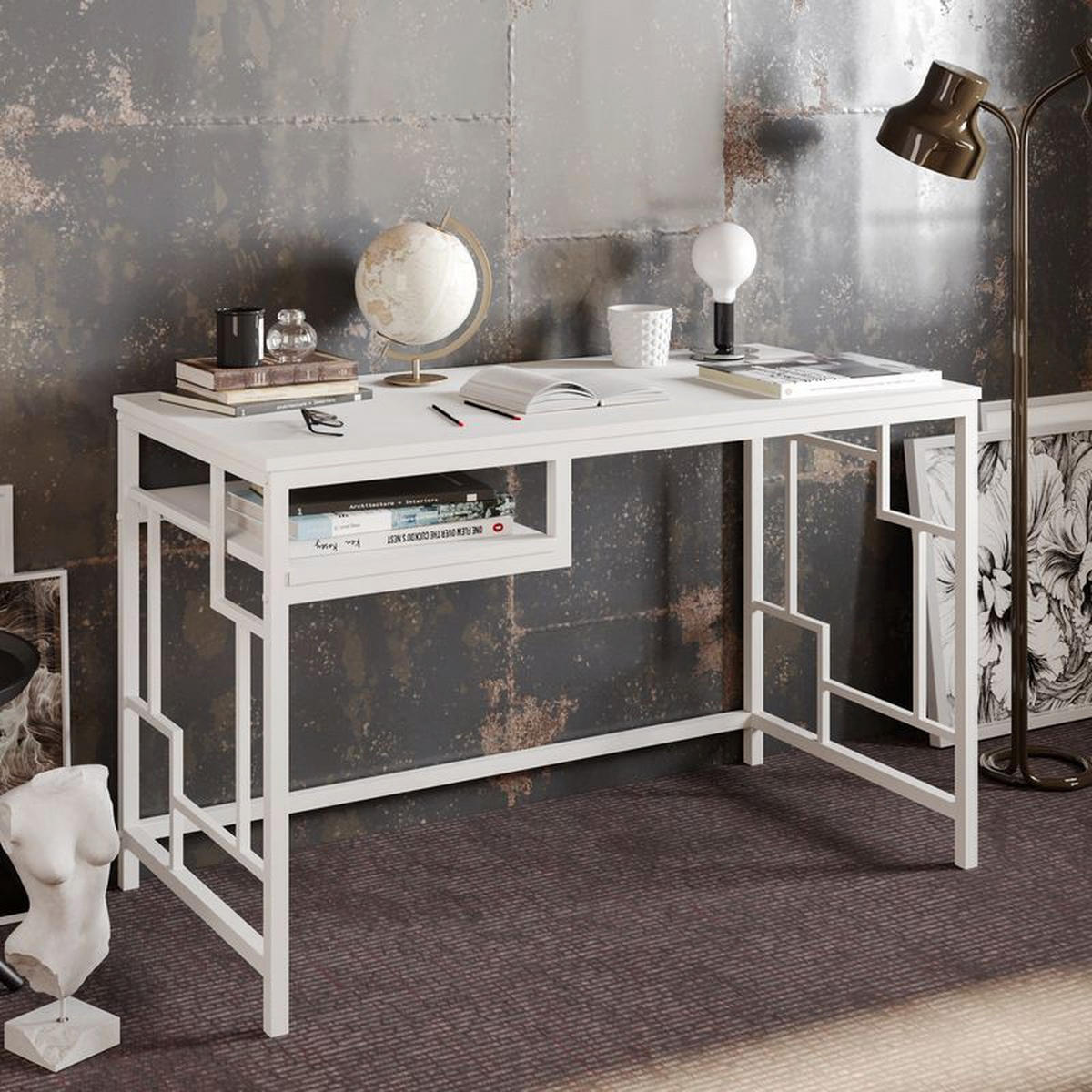COMPUTERTISCH Victory Weiss - Weiß, Holzwerkstoff (120/60/75cm) - Decorotika