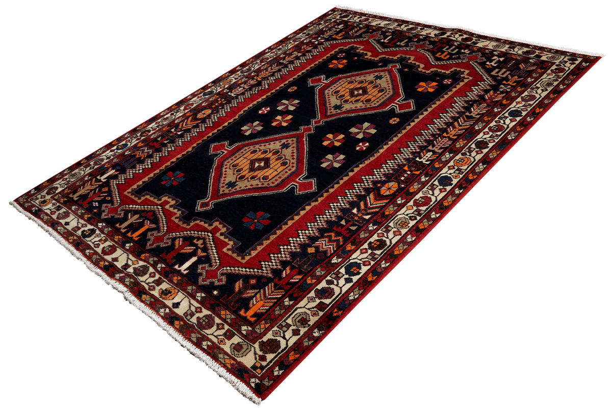 ORIENTTEPPICH handgeknüpft Afshar Blau 199/144 cm Schurwolle - Blau, Textil (144/199cm) - Looma