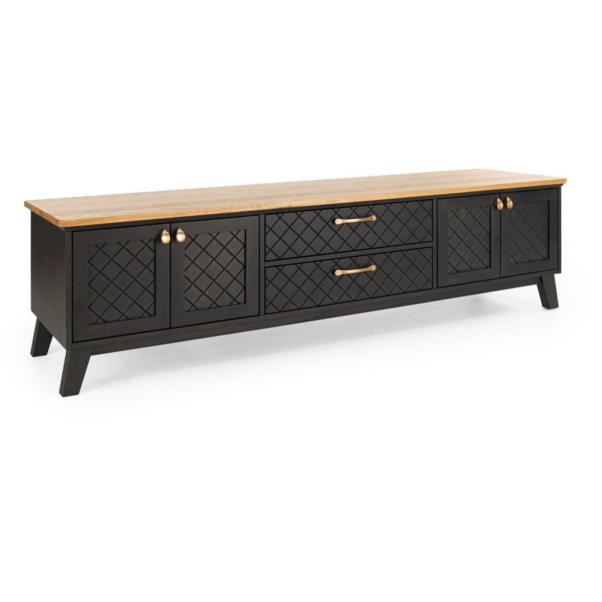TV-ELEMENT - Schwarz, Holz (200/55/50cm) - MSL wooden furniture