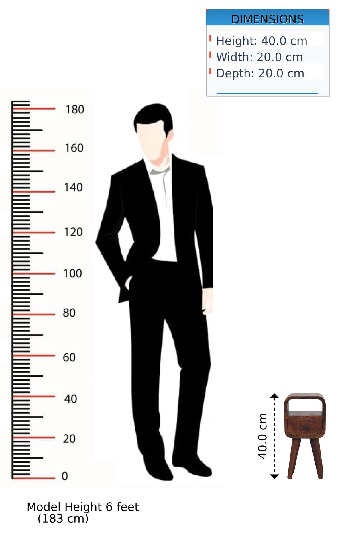 NACHTTISCH Extra Mini Curve mit Offenem Slot, 1 Schublade, Braun - Messingfarben/Braun, Mangoholz/Holz (20/40/20cm) - Artisan Furniture