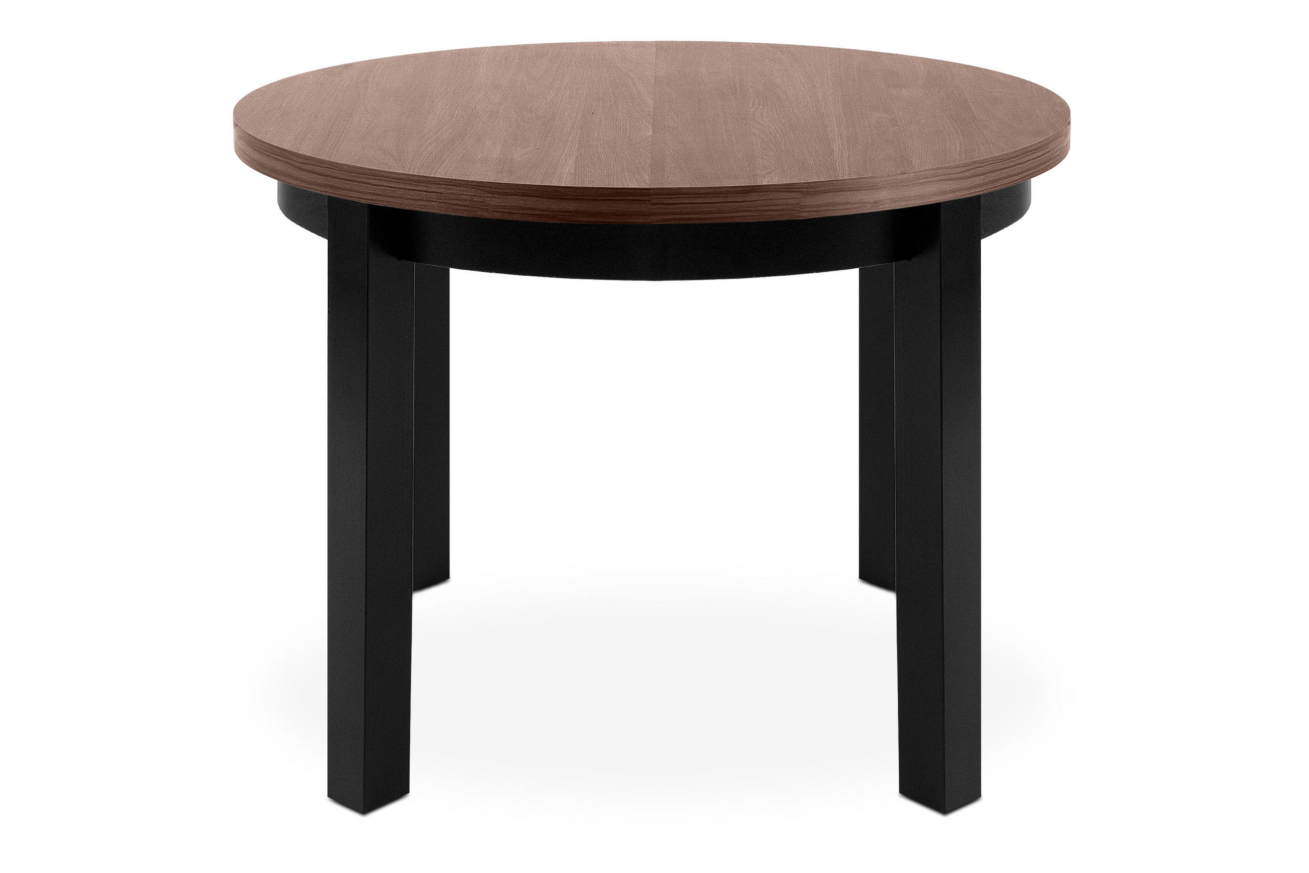 ESSTISCH BALTE Ausziehbar 100-140cm Rund, Walnuss mittel/schwarz - Walnussfarben/Schwarz, Holz (100/140/76cm) - KONSIMO®