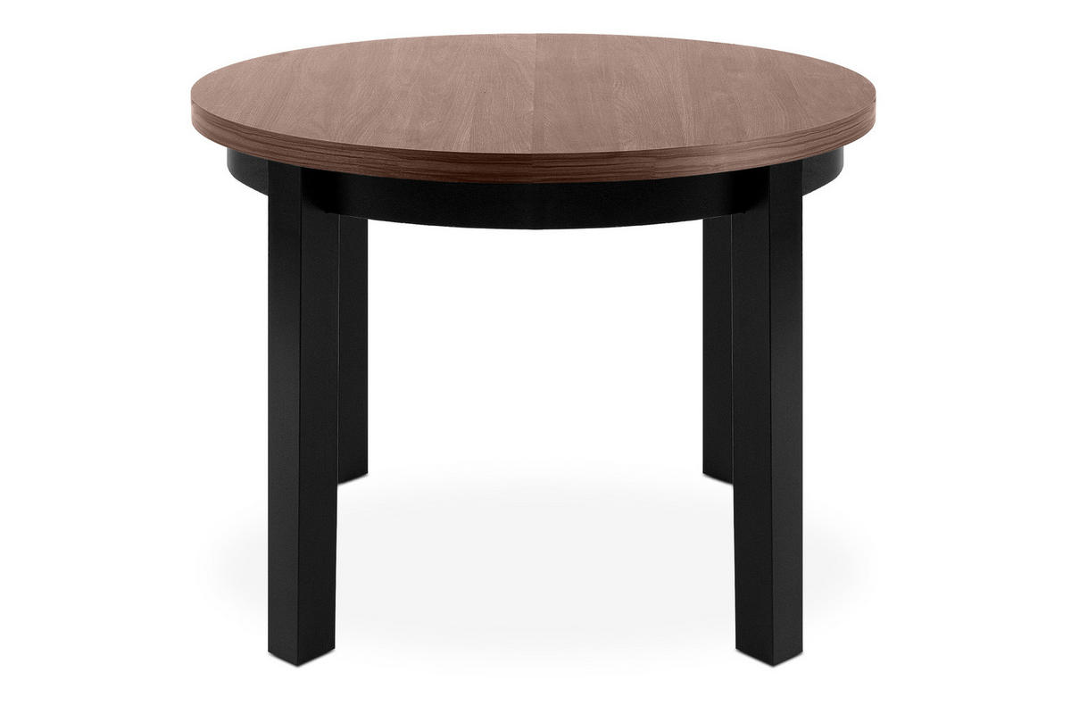 ESSTISCH BALTE Ausziehbar 100-140cm Rund, Walnuss mittel/schwarz - Walnussfarben/Schwarz, Holz (100/140/76cm) - KONSIMO®