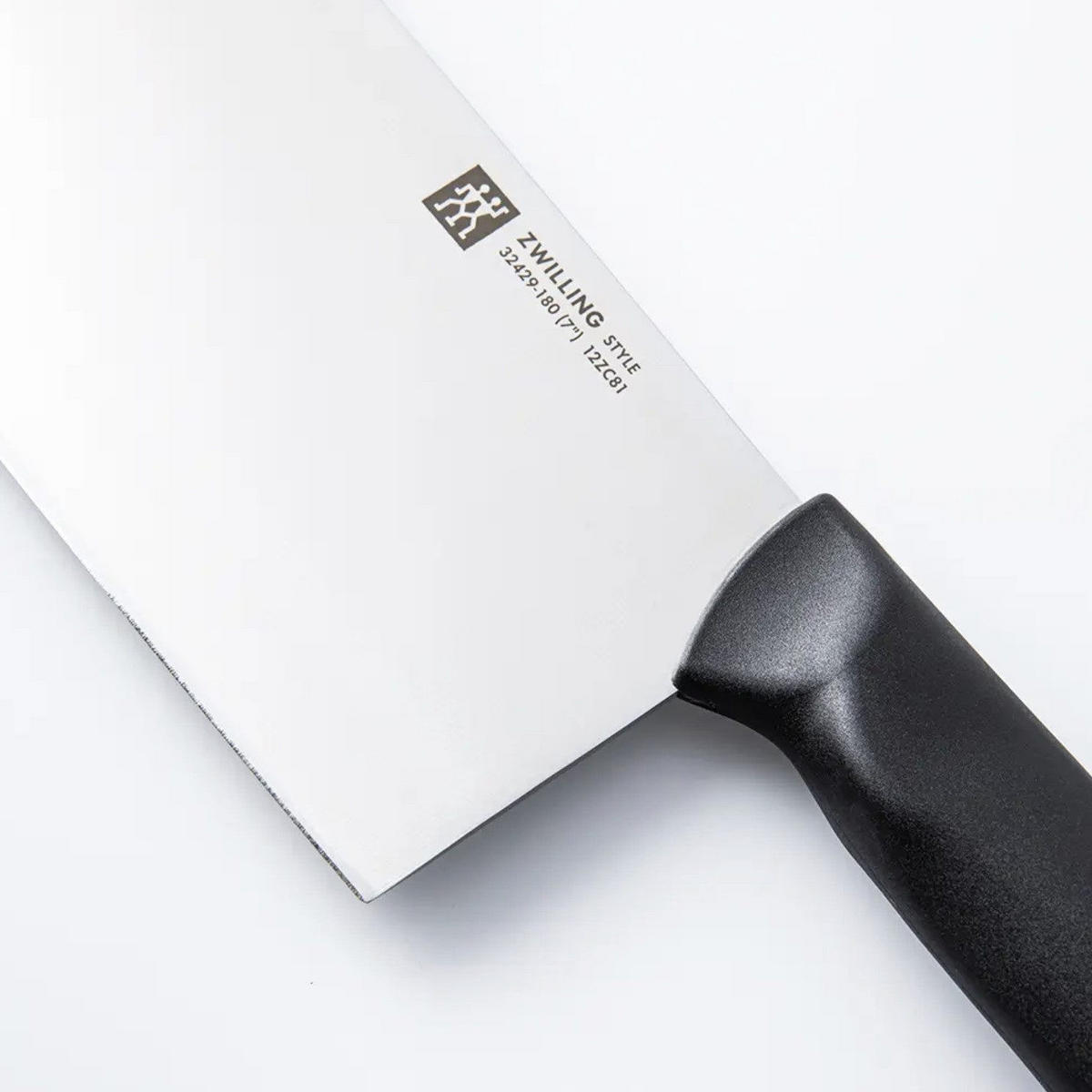 HACKMESSER 180mm -Style-, chinesisches Kochmesser, rostfreier Spezialstahl, breites Klingenblatt, ergonomischer Griff, Fleischmesser Küchenmesser - Silberfarben, Kunststoff/Metall (33cm) - Zwilling