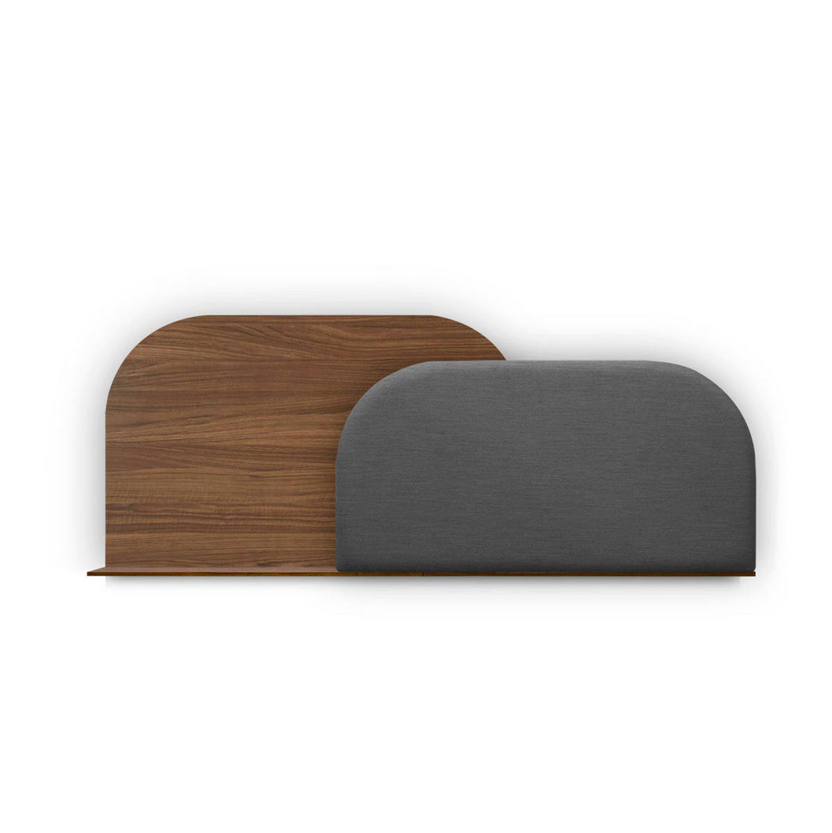 KOPFTEIL Alba mit Licht - Blau/Eichefarben, Holz/Textil (60/60/14cm) - Woodendot