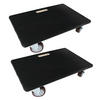 TRANSPORTROLLER 2er-Set mit 4 Rollen 15x40x60 cm Traglast 500kg Sperrholzplatte mit Gummibelag Schwarz - Schwarz, Holzwerkstoff (60/40/15cm) - PROREGAL