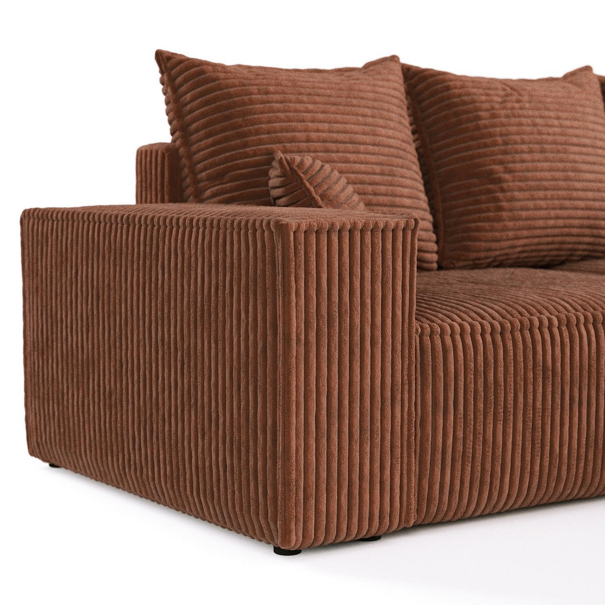 ROHOVÁ SEDAČKA SENSO, textil, Měděná - černá/měděná, dřevo/kompozitní dřevo (255/148cm) - AltaBeds