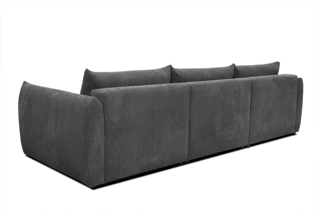 ECKSOFA TAUER 5-Sitzer, dunkelgrau - Dunkelgrau/Schwarz, Holzwerkstoff/Kunststoff (173/294cm) - Courtois Laville