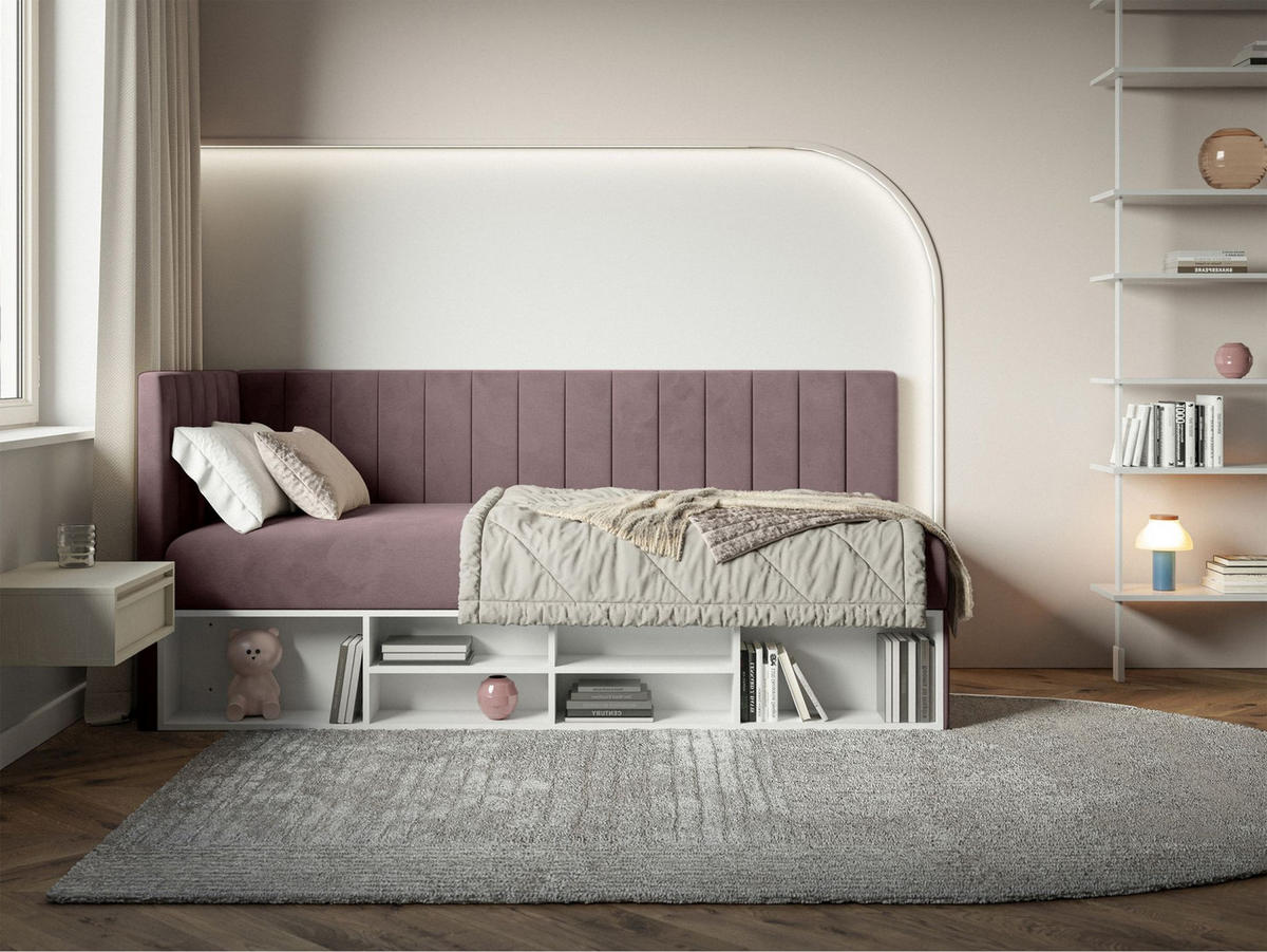 JUGENDBETT Ventrio Violett Easy-Clean-Samtbezug 90x200 cm - Lila, Kunststoff/Textil (90/200cm) - Selsey