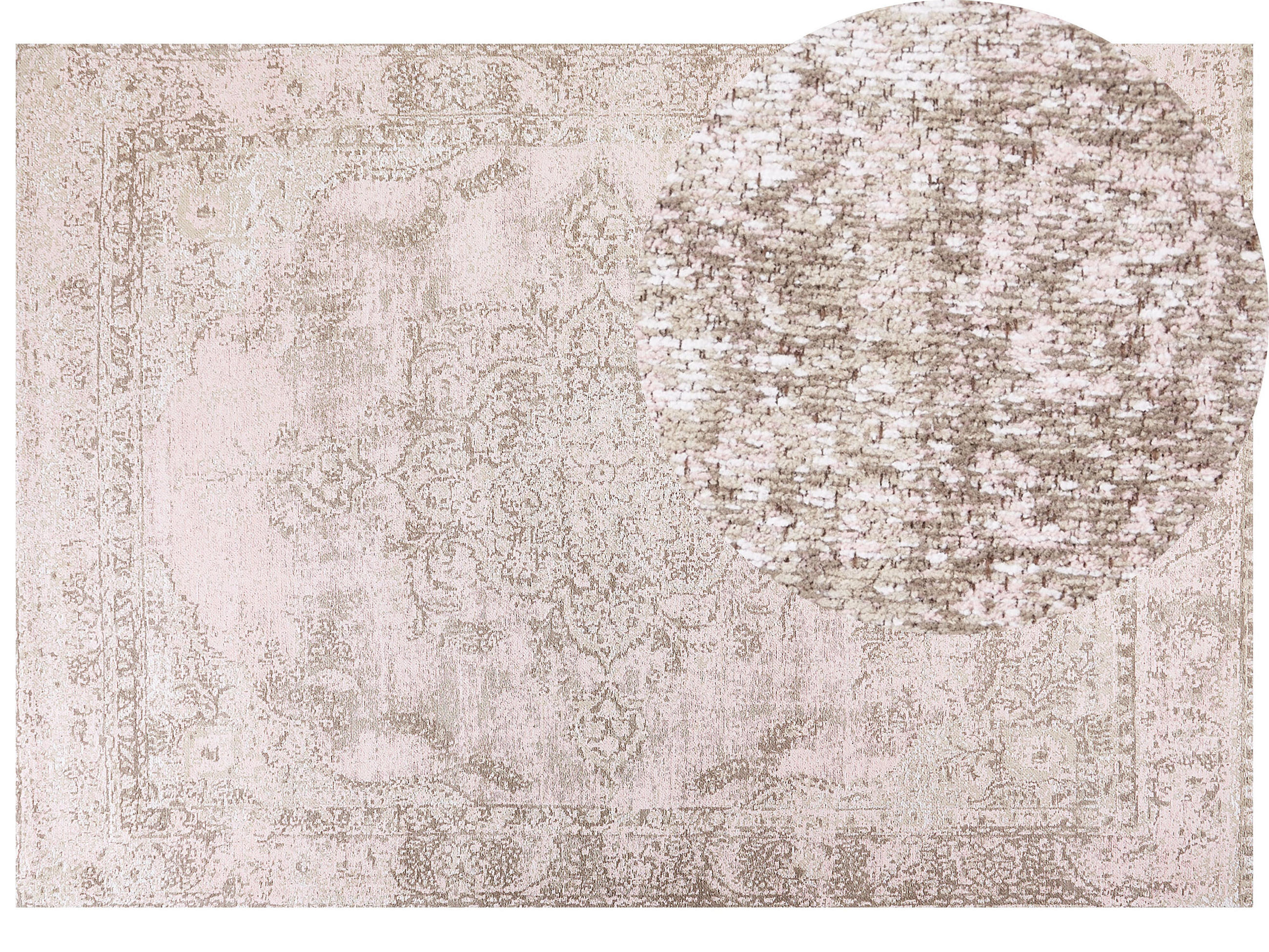 KURZFLOR-TEPPICH Matarim 230/160 cm - Pink, Textil (160/230cm) - Beliani