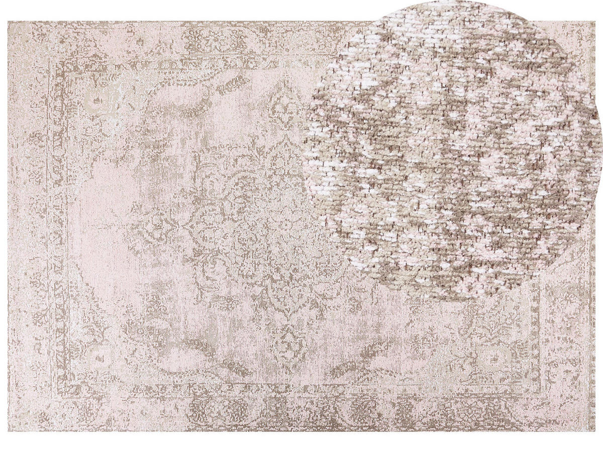 KURZFLOR-TEPPICH Matarim 230/160 cm - Pink, Textil (160/230cm) - Beliani