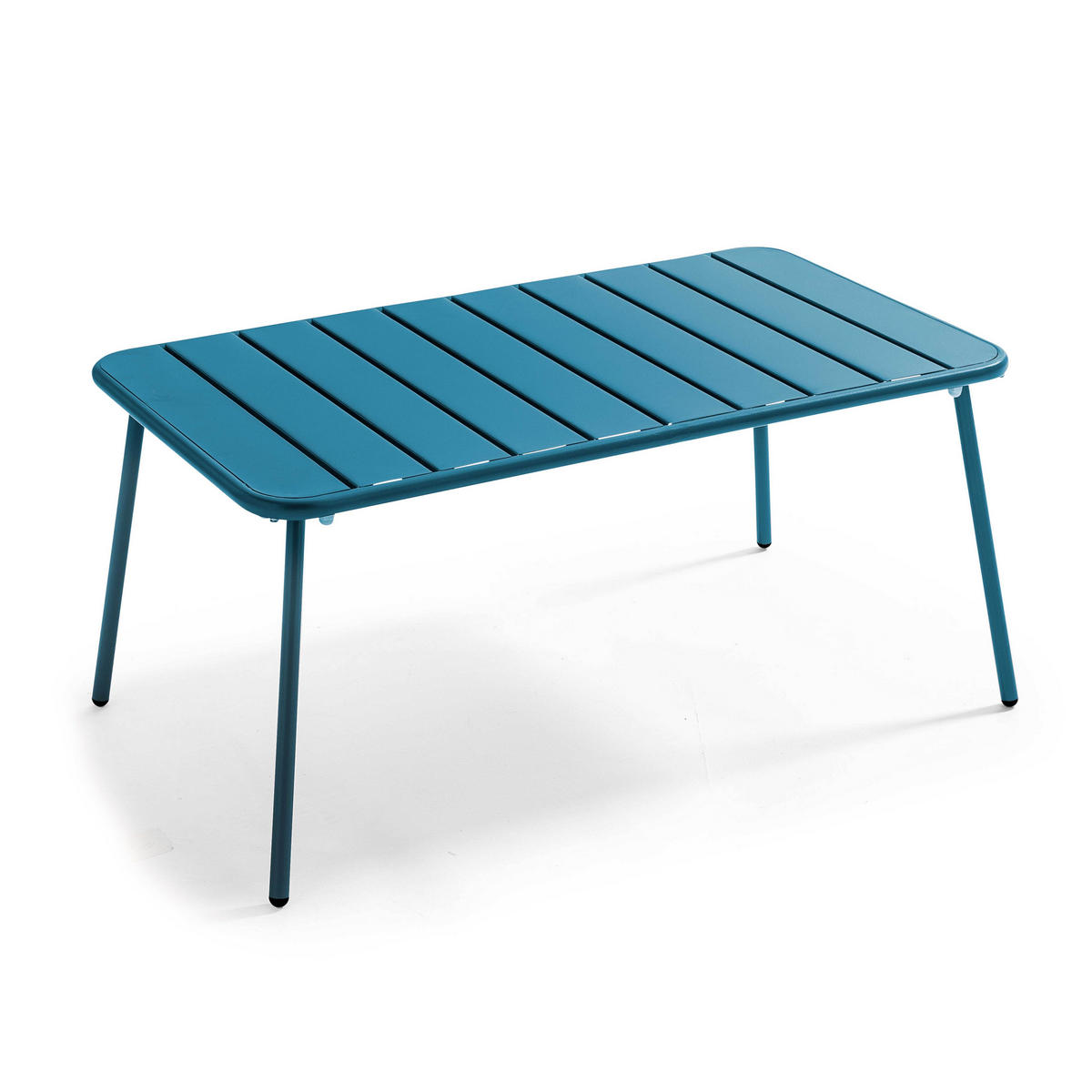 GARTEN-LOUNGETISCH, Pazifikblau - Dunkelblau, Metall (90/50/40cm) - Oviala