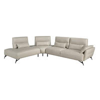 ECKSOFA Ecke Sand Schwarz 341/254/94 cm - Beige, Leder/Metall (341/254cm) - ANGEL CERDA