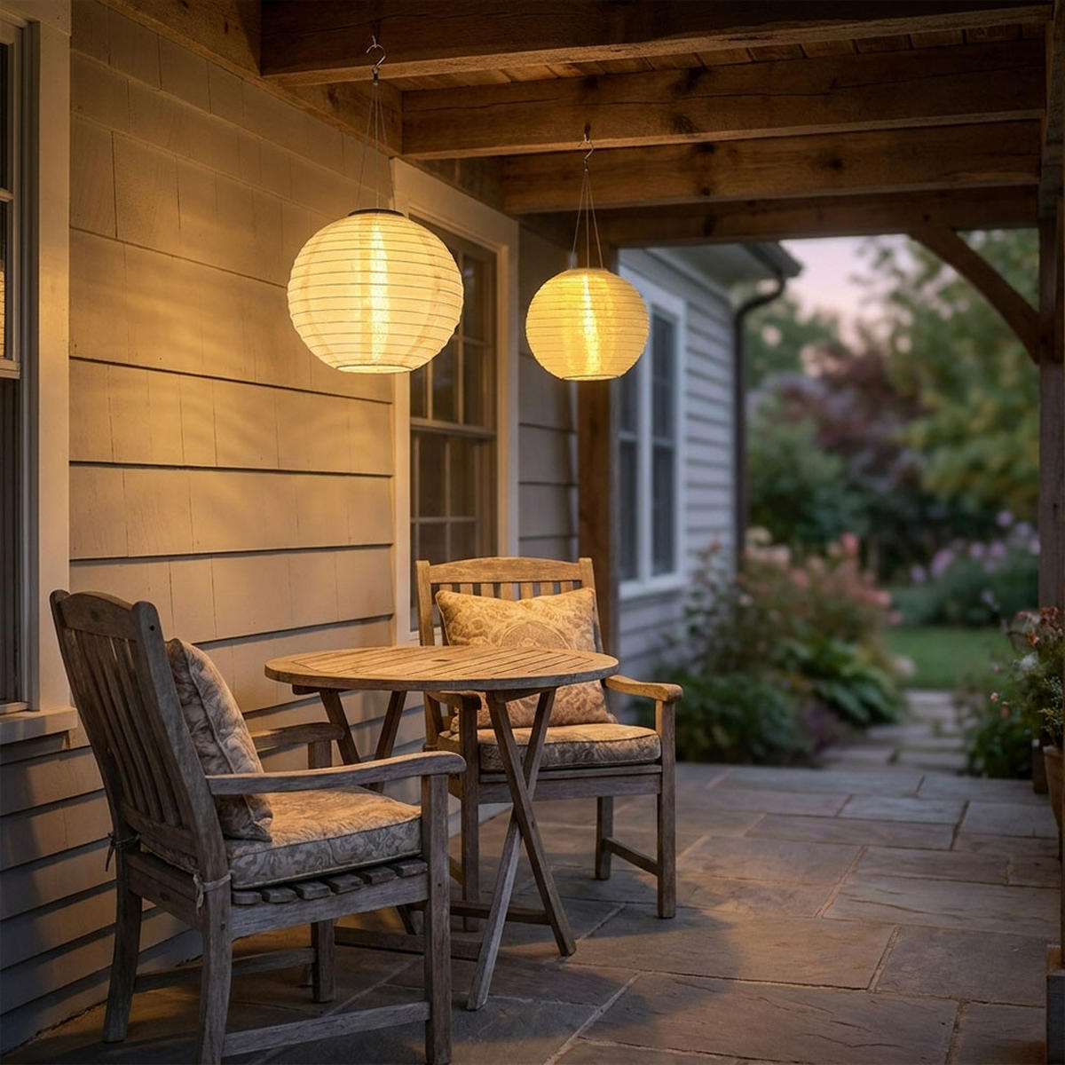 LED AUSSENLEUCHTE Lampion Beige 3er Set - Beige, Metall (30/30/55cm) - Globo Lighting