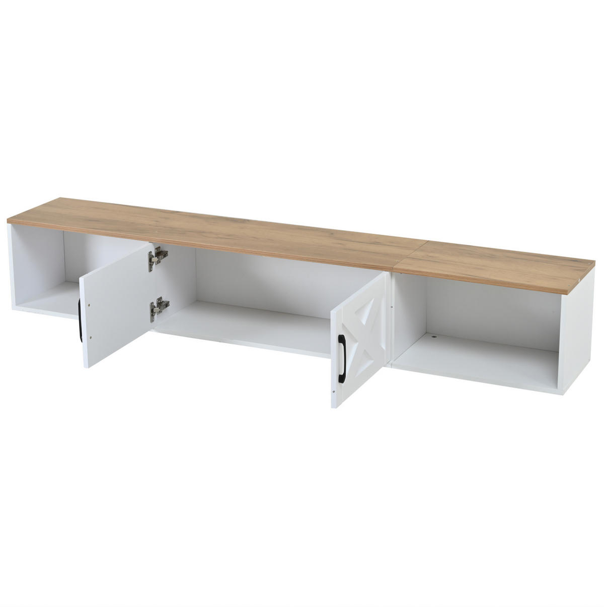 TV-SCHRANK 180/38/47 cm mit Klapptüren und Stauraum, Vintage-Design mit Holzbeinen, Nussbaum - Braun, Holzwerkstoff (180/47/38cm) - Redom