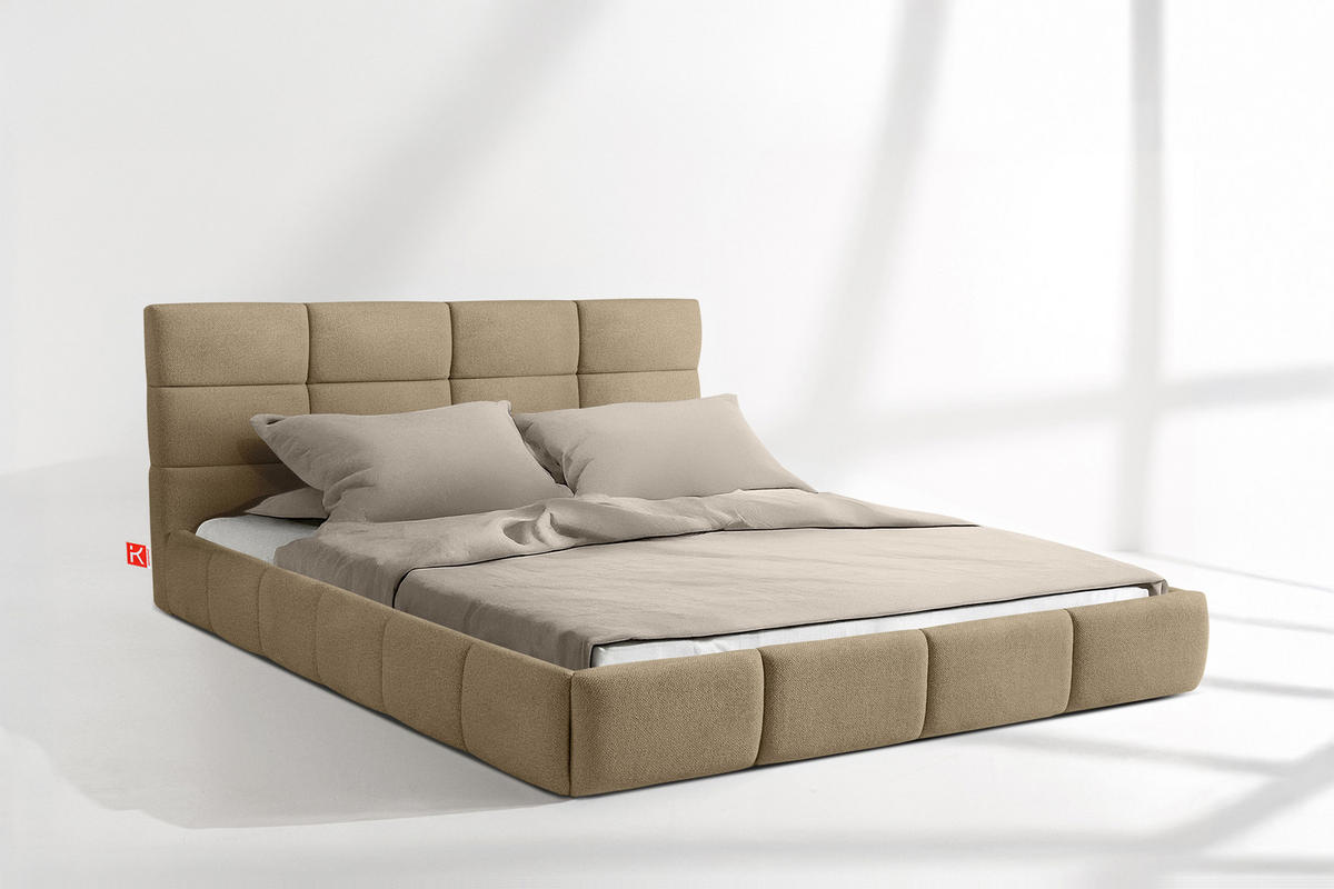 POLSTERBETT ALTOS Bouclé, gelb - Gelb, Holz/Holzwerkstoff (180/200cm) - KONSIMO®