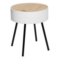 COUCHTISCH mit Stauraum Shiro rund Weiß 38,5/38,5/45,5 cm - Weiß, Metall (38.5/38.5/45.5cm) - Atmosphera Createur d´interieur
