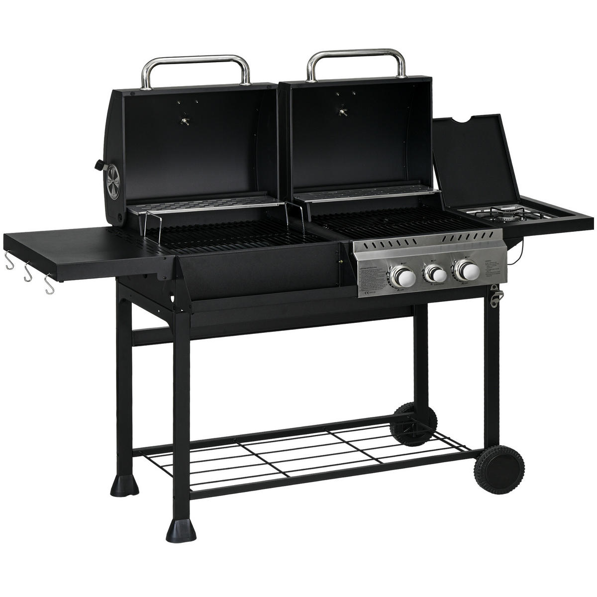 GASGRILL DE-10168 Schwarz - Schwarz, Metall (54/103/161cm) - ComfortXL