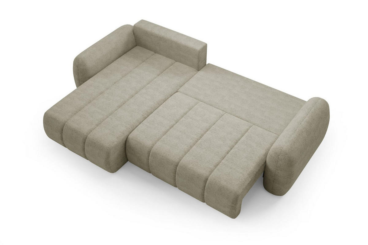 ECKSOFA Caria Mit Schlaffunktion - Creme, Holzwerkstoff/Textil (304/190cm) - Fun Möbel