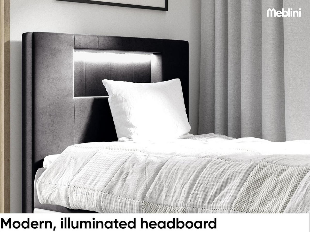 KINDERBETT GARETH 1 - Schwarz/Weiß, Holzwerkstoff (92/212cm) - Meblini