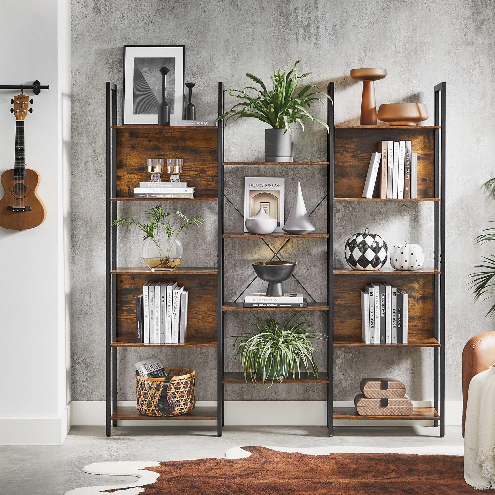 BÜCHERREGAL LEITERREGAL - Braun, Holzwerkstoff (24/166/158cm) - Hansiro