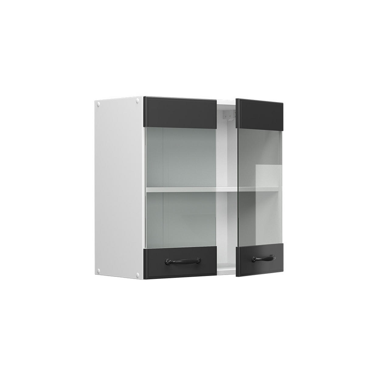 KÜCHENGLASSCHRANK R-Line Anthrazit Landhaus 60 cm - Anthrazit/Weiß, Holzwerkstoff (60/60/31cm) - Vicco