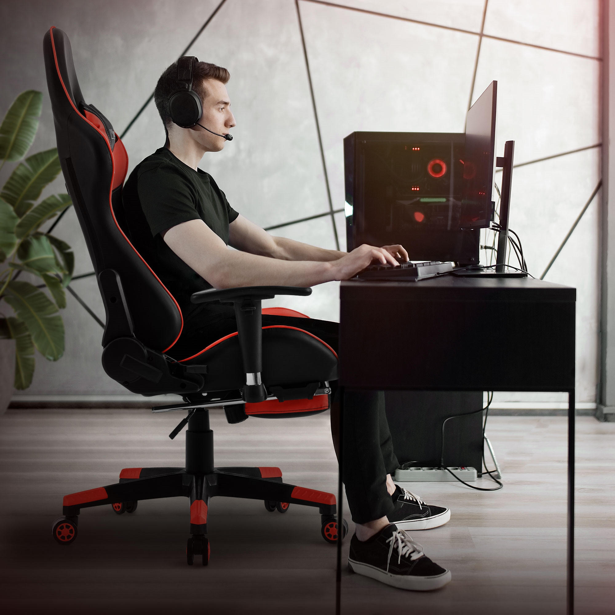 Thumbnail - Ml-Design Gaming-Stuhl, Rot, Metall, 68x135x73 cm, Kinder- & Jugendzimmer, Jugendmöbel, Gamingstühle