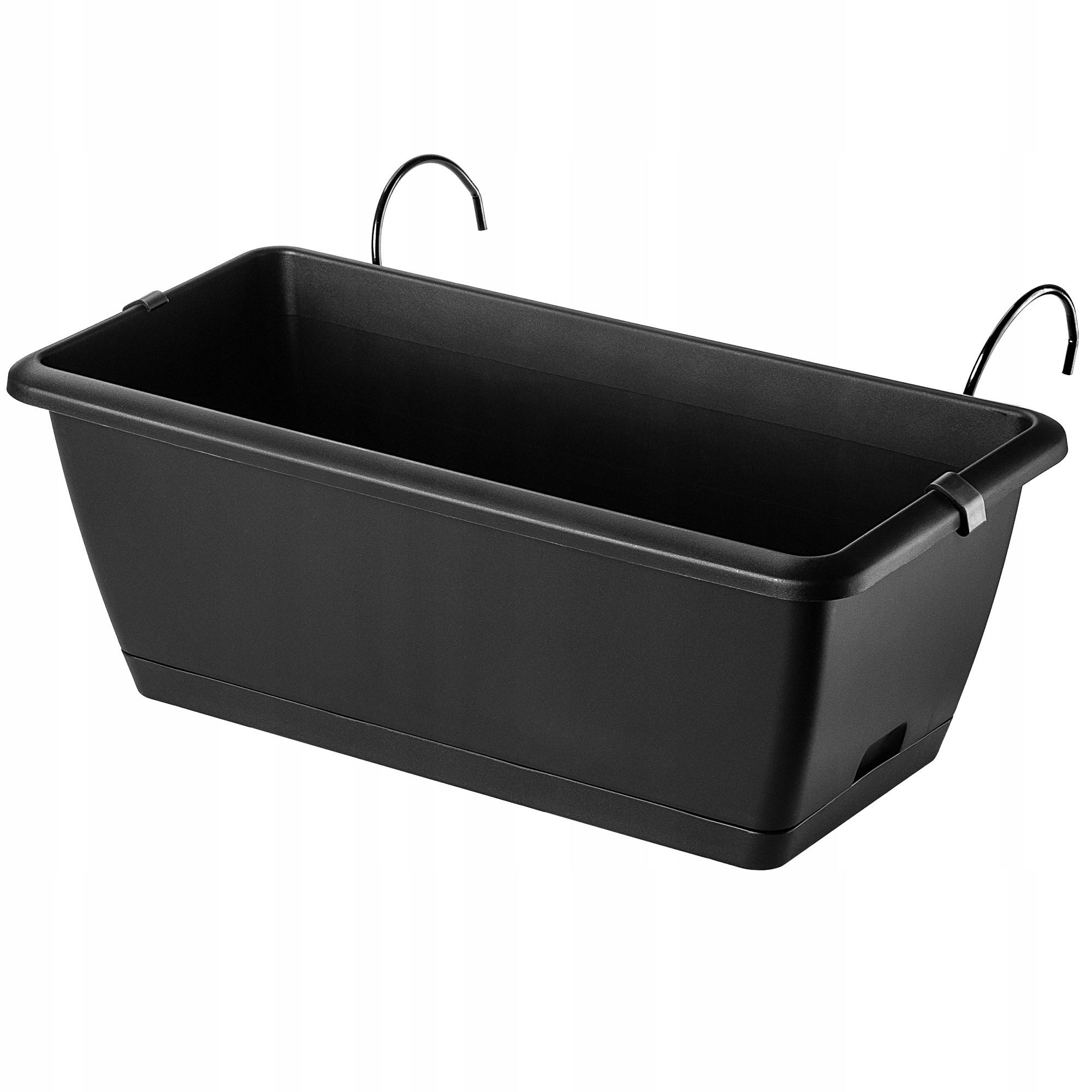 BALKONKASTEN 40 cm mit Griffen, Anthrazit - Anthrazit, Kunststoff (19/40cm) - KADAX