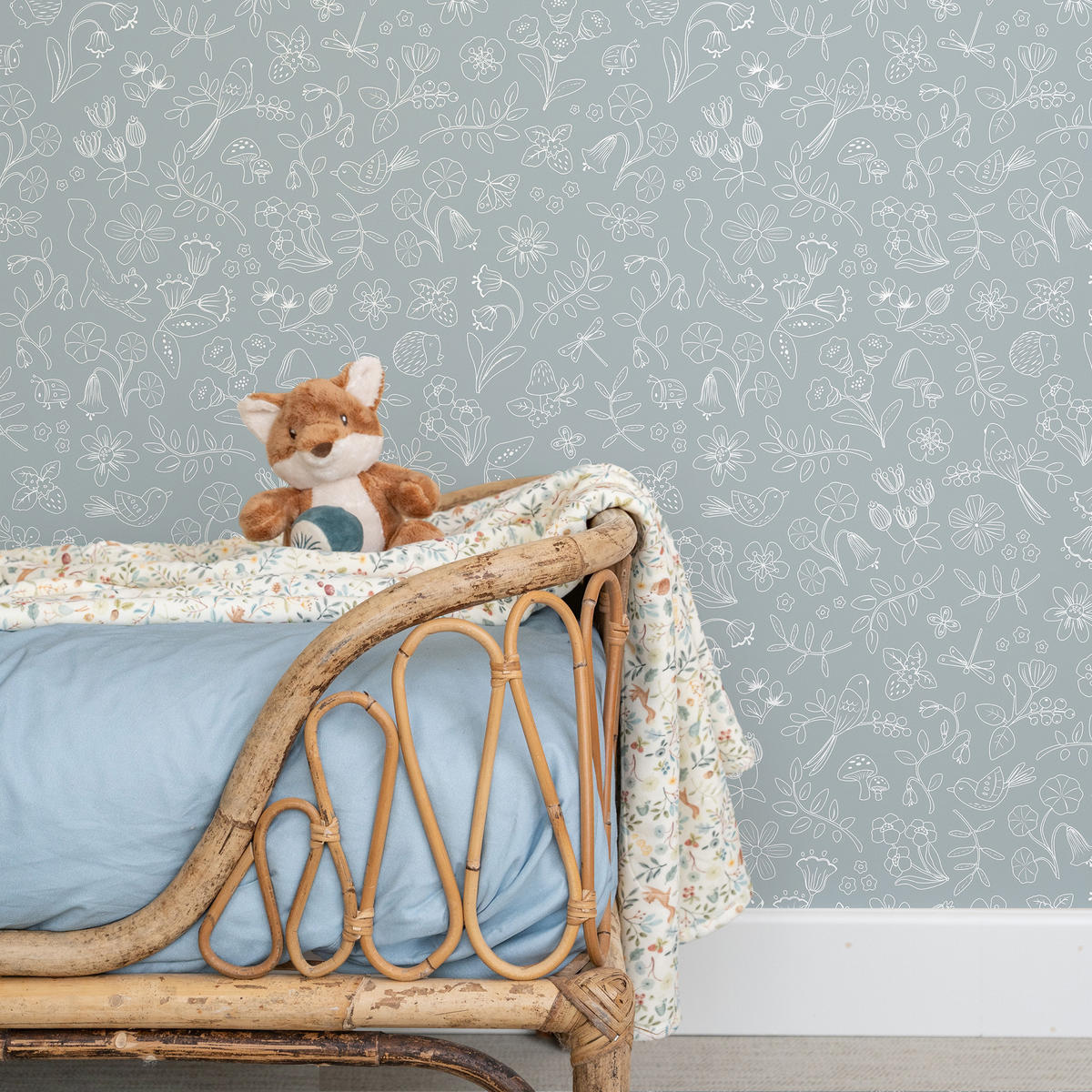 TAPETE Forest Wonders - Blau/Weiß, Papier/Kunststoff (53/1000cm) - Little Dutch