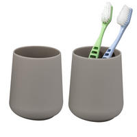 BECHER-SET TESERO 2tlg., Soft-Touch, braun - Braun, Kunststoff (8.5/10.5/8.5cm) - eluno