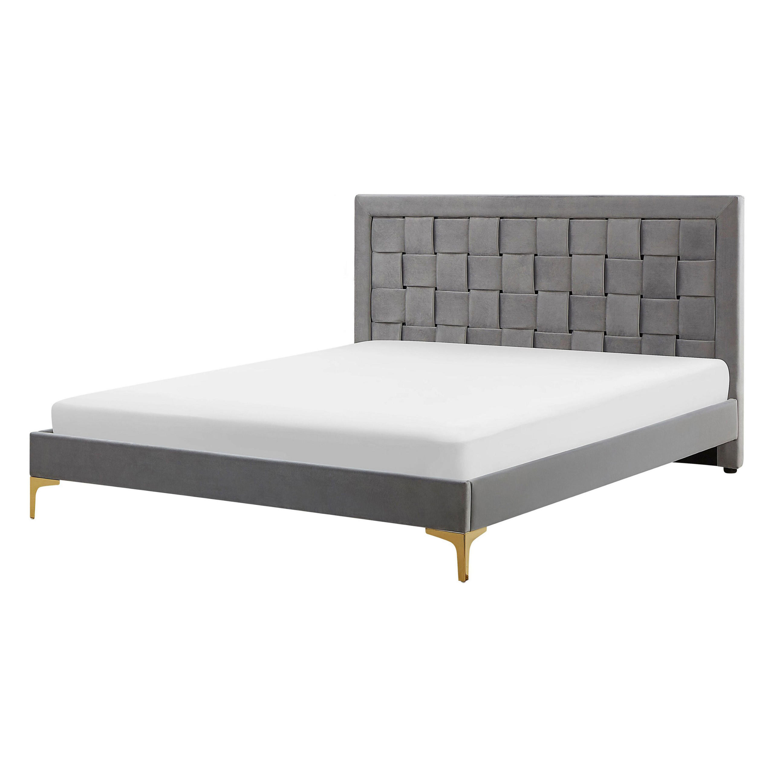 DOPPELBETT 140/200cm Grau Limoux - Grau, Textil (140/200cm) - Beliani