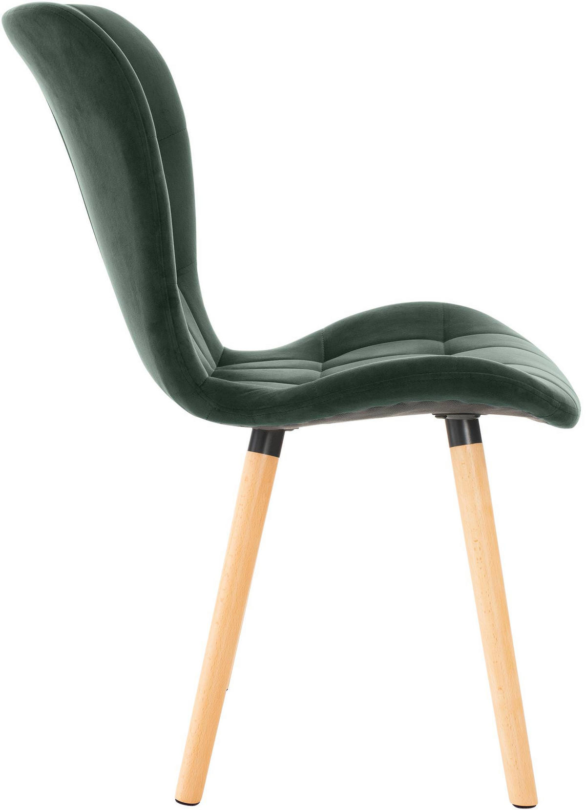 STUHL 2er Set Samt grün - Eukalyptusholzfarben/Grün, Holz/Textil (50/88/63cm) - CLP