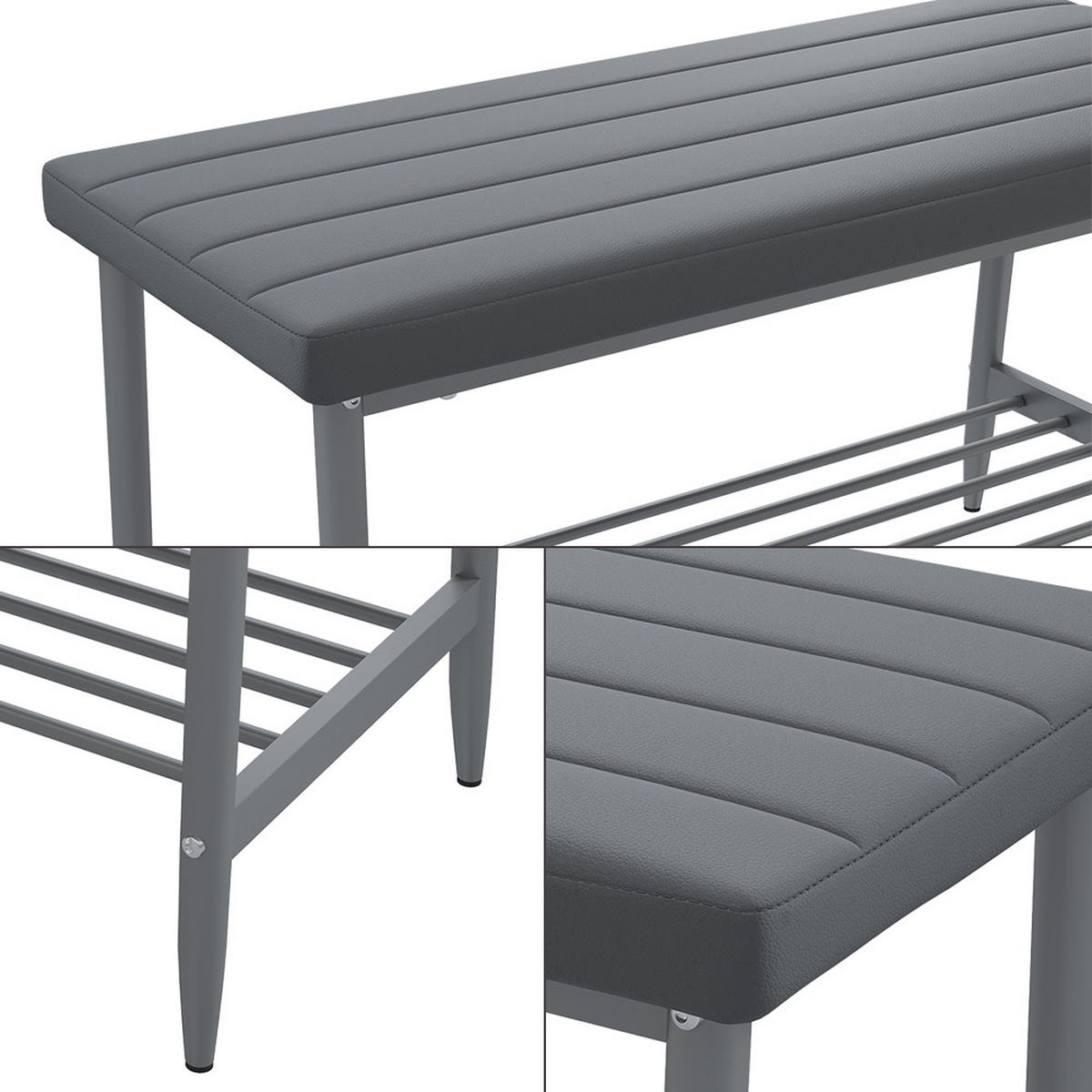 SITZBANK Grand Grau 85 x 35 cm - Grau, Textil (85/46.5/35cm) - Vicco