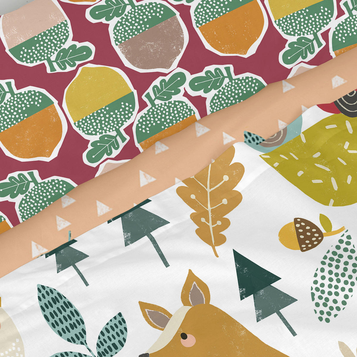 BETTWÄSCHE 2er-Set teiliges harvestwood 160x270 cm mehrfarbig - Multicolor, Textil (160/270cm) - Happy Friday