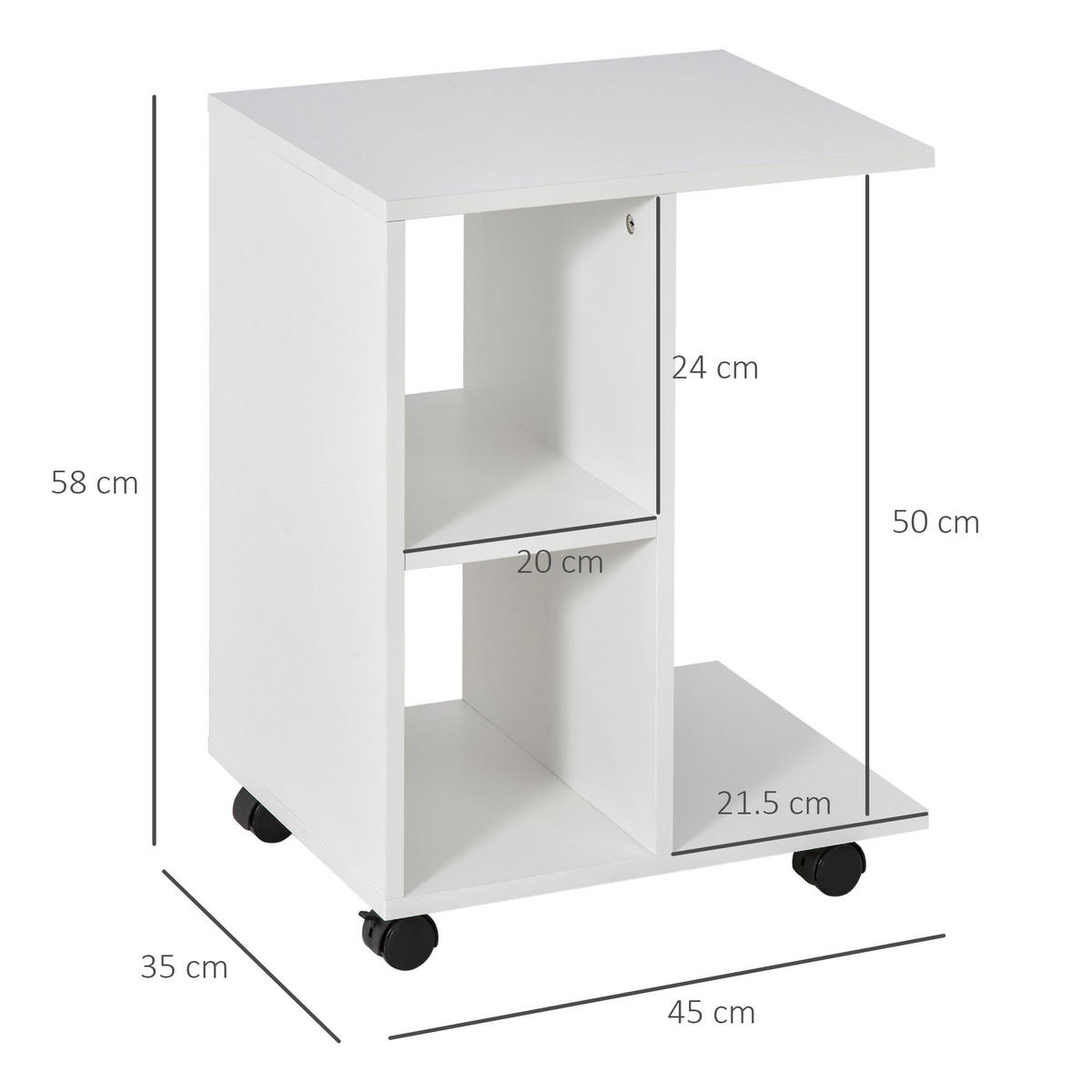 BÜROTISCH Weiß 1 Stück - Weiß, Holzwerkstoff (35/58/45cm) - GiPP