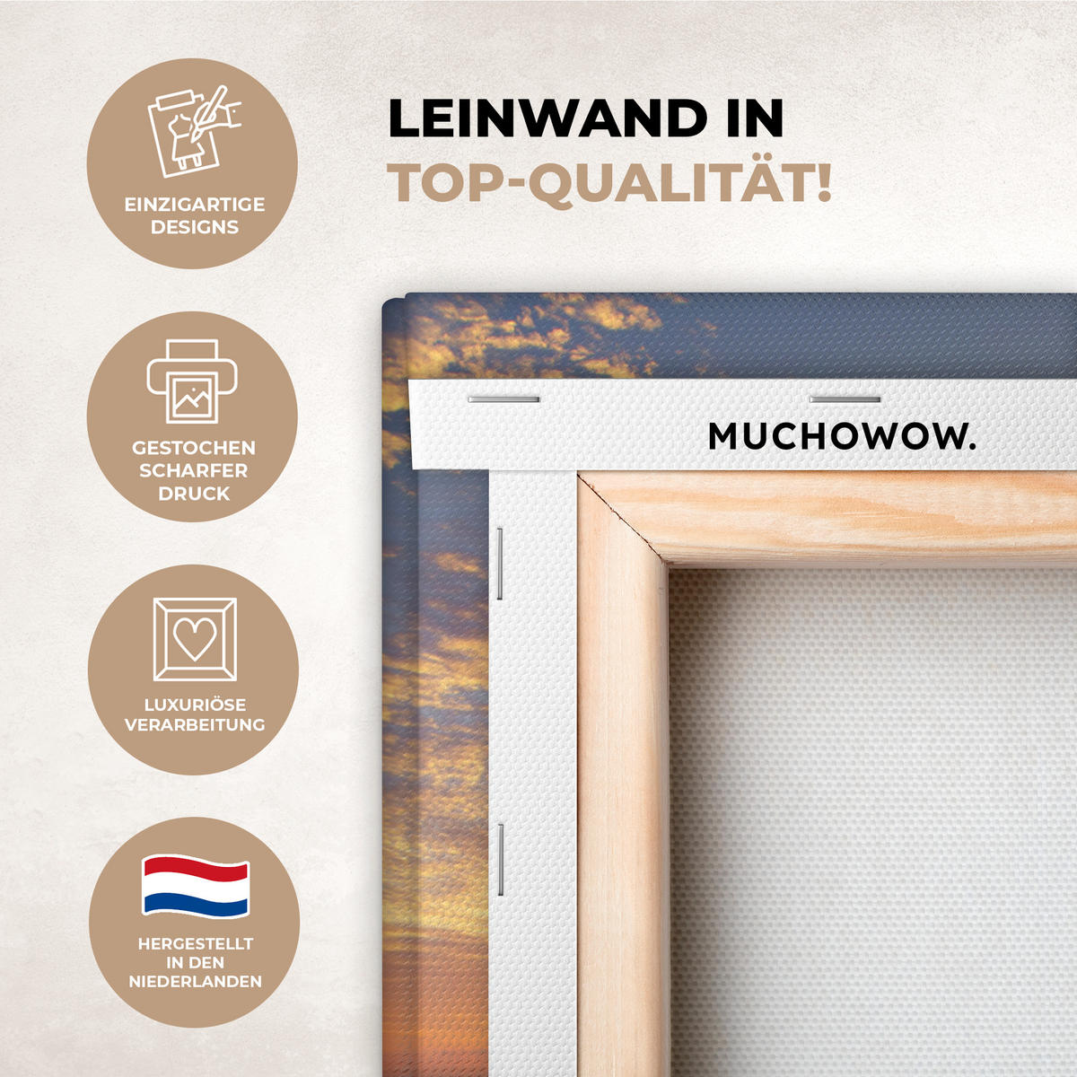 LEINWANDBILD Strand - Sonnenuntergang - Meer 30x40 cm - Gelb, Textil (30/40cm) - MuchoWow