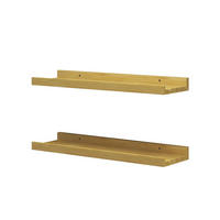 WANDREGAL Linus Naturholz 50 x 4 cm 2er Set - Eichefarben, Holzwerkstoff (50/4/15cm) - Vicco
