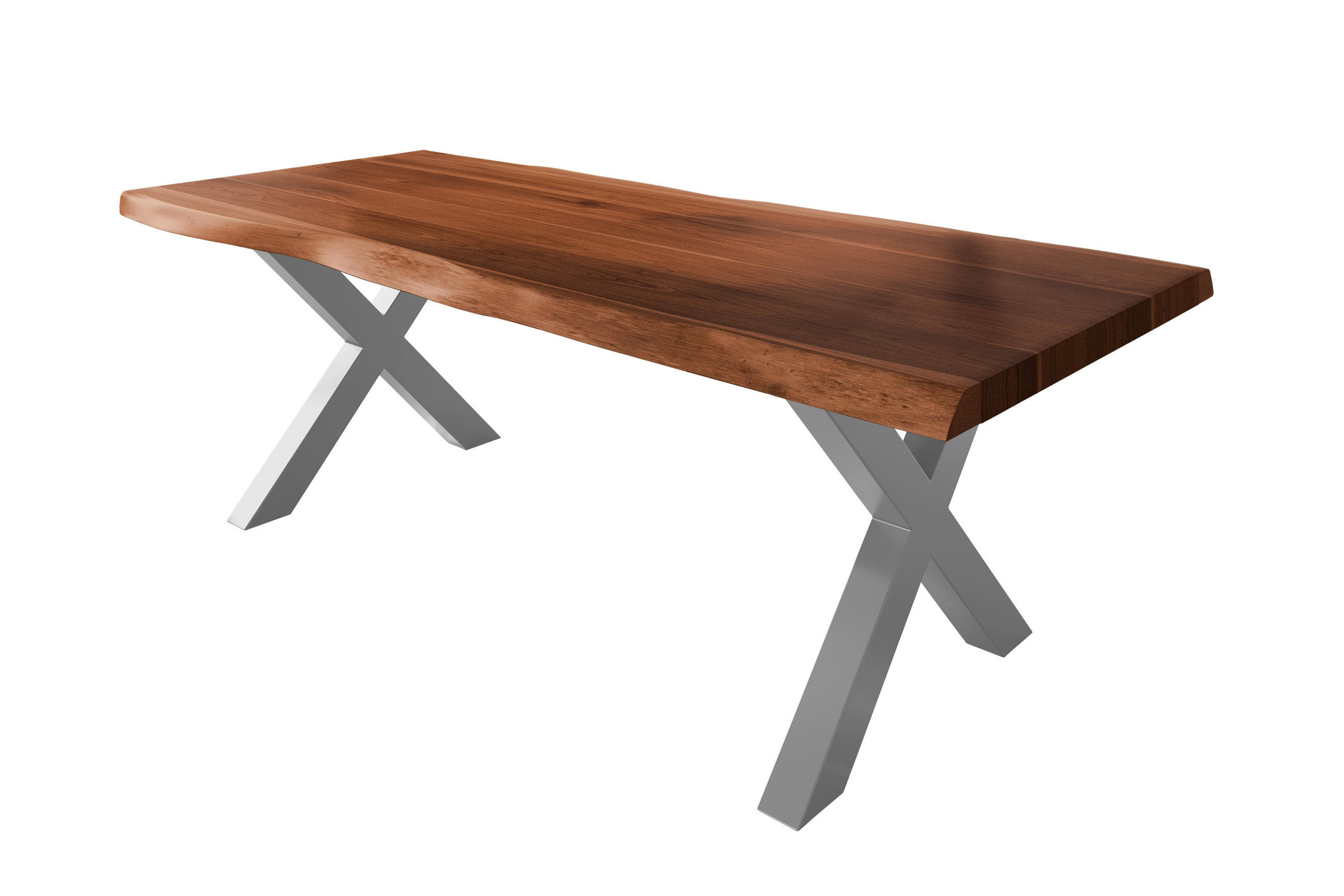 ESSTISCH TITAN - Silberfarben/Braun, Holz (110/240/79cm) - SAM