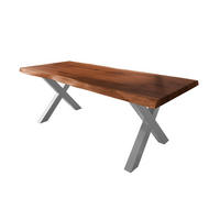 ESSTISCH TITAN - Silberfarben/Braun, Holz (110/240/79cm) - SAM