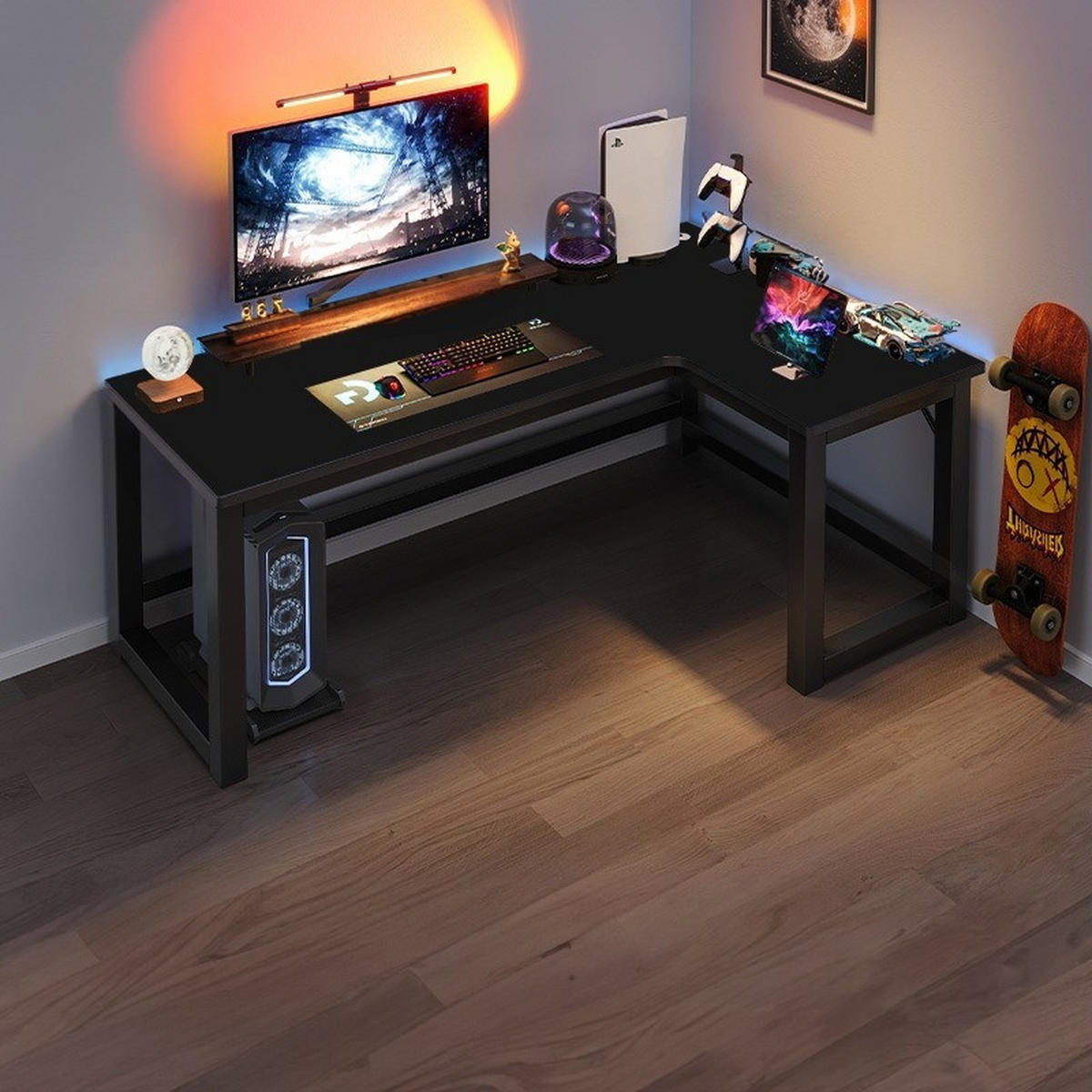 SCHREIBTISCH, schwarz 75/140/60cm - Schwarz, Holzwerkstoff (60/140/75cm)