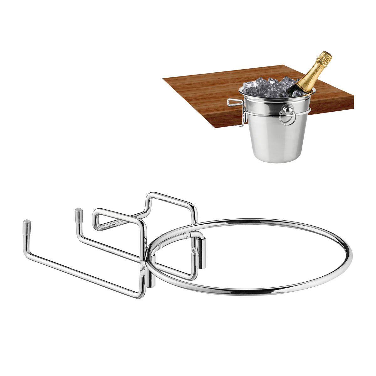 SEKTKÜHLERHALTER - Silberfarben, Metall (19.5/8.5cm) - Relaxdays