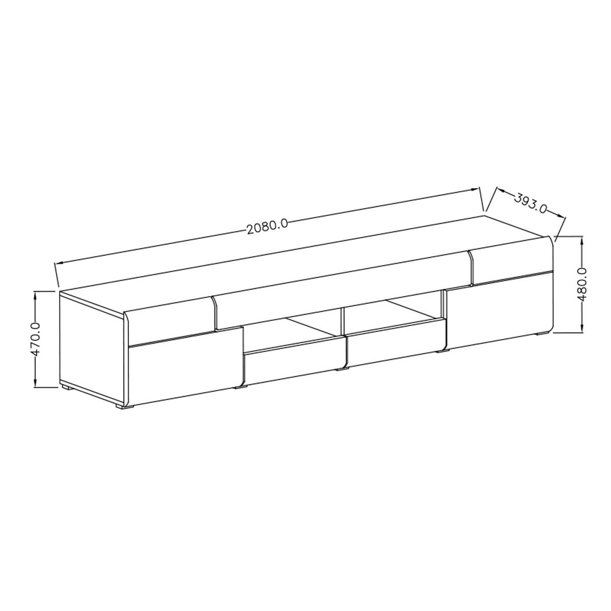 TV-MÖBEL Jules Grau und Holz - Grau, Holzwerkstoff (208/47/39cm) - Petits-meubles