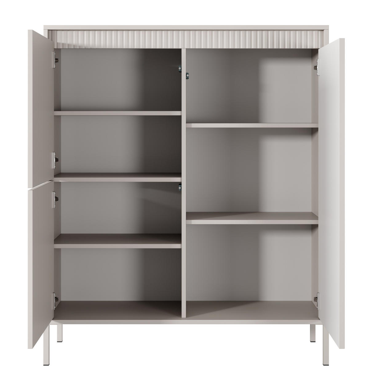 KOMMODE Beige ENSO Geriffelt 3 Türen - Beige, Holzwerkstoff (103.5/123.4/39.5cm) - Sepro Meble