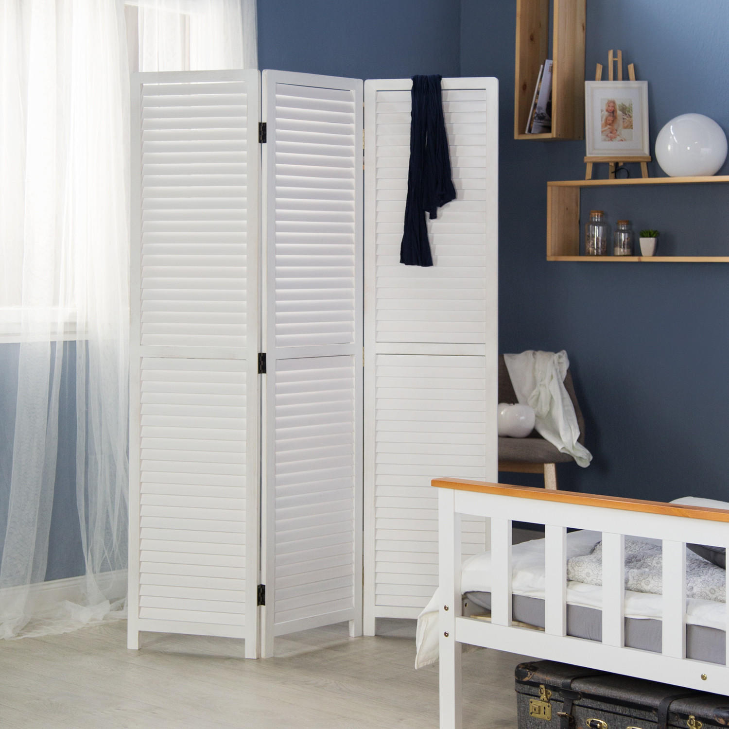 PARAVENT 120/170 cm Weiß - Weiß, Holz (120/170/2cm) - Homestyle4u